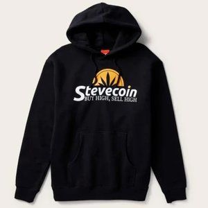 Steve Coin Bitcoin Hoodie XL Black Nelk High Joke Gift NEW